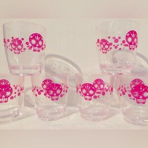 6 Pc Sugar Skulls-Day of The Dead Tumbler Set / Dia De Los Muertos